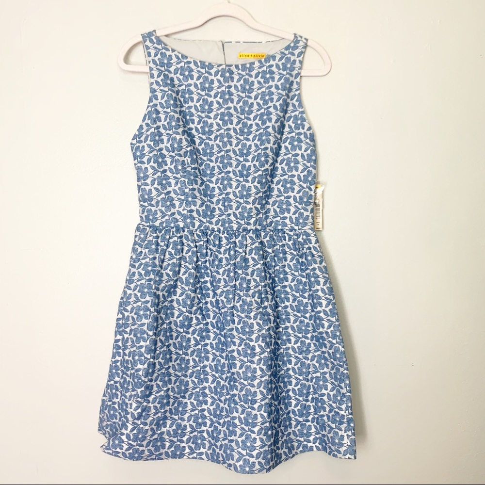 Alice + Olivia NWT Blue Size 10 Fit & Flare Dress